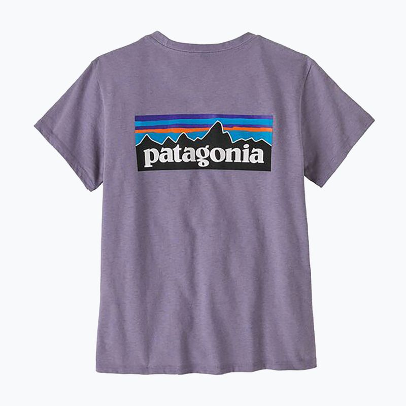 Koszulka damska Patagonia P-6 Logo Responsibili-Tee concrete purple 2