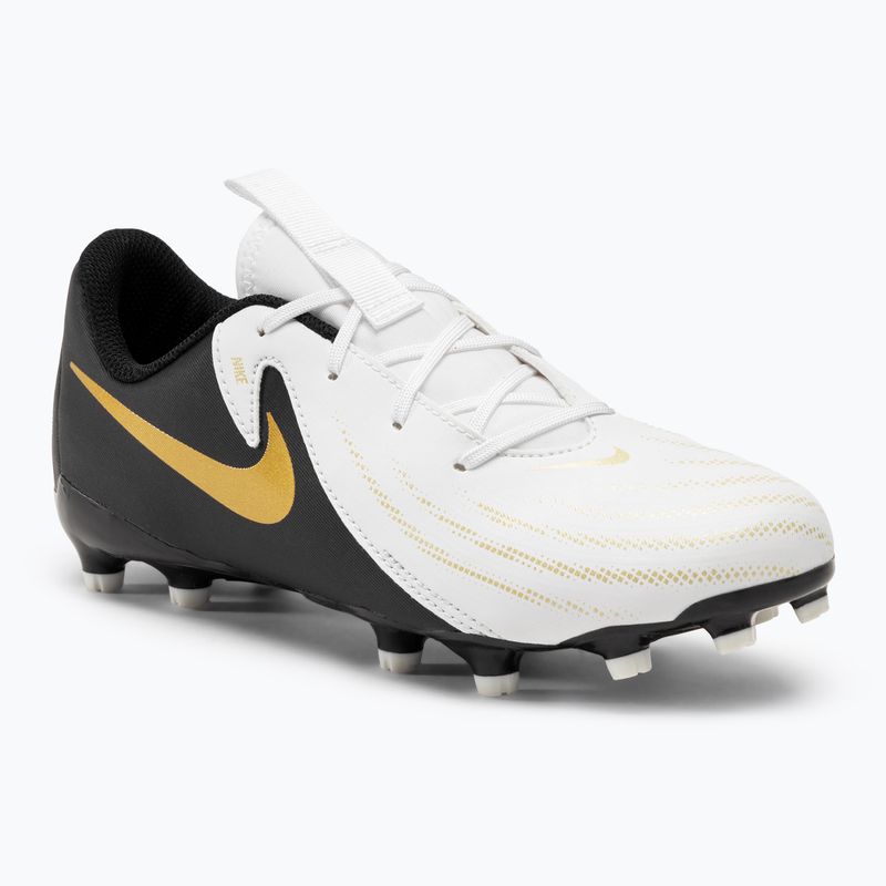 Buty piłkarskie dziecięce Nike Phantom GX II Academy FG/MG Junior white/metallic gold coin/black