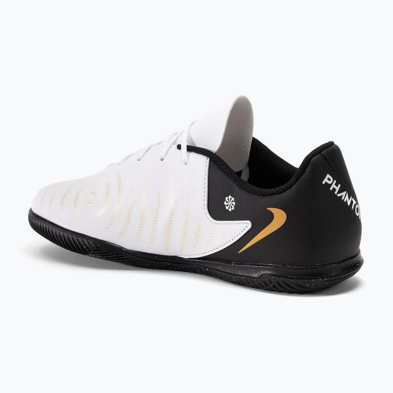 Buty piłkarskie dziecięce Nike Phantom GX II Club IC white/metallic gold coin/black 3