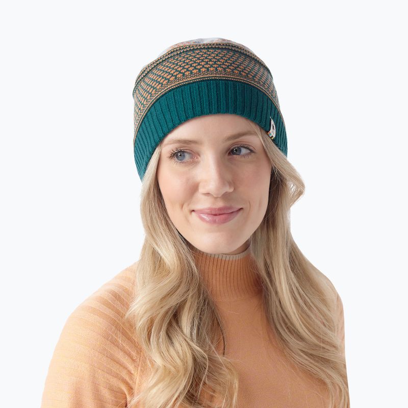 Czapka zimowa Smartwool Popcorn Cable Reversible emerald green/apricot 2