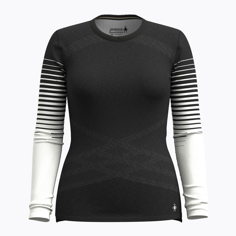 Bluza termoaktywna damska Smartwool Intraknit Thermal Merino Base Layer Pattern Crew black 3