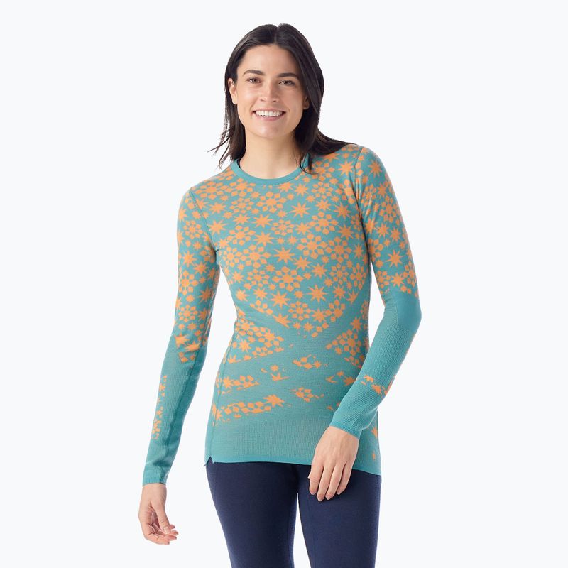Bluza termoaktywna damska Smartwool Intraknit Thermal Merino Base Layer Pattern Crew cascade
