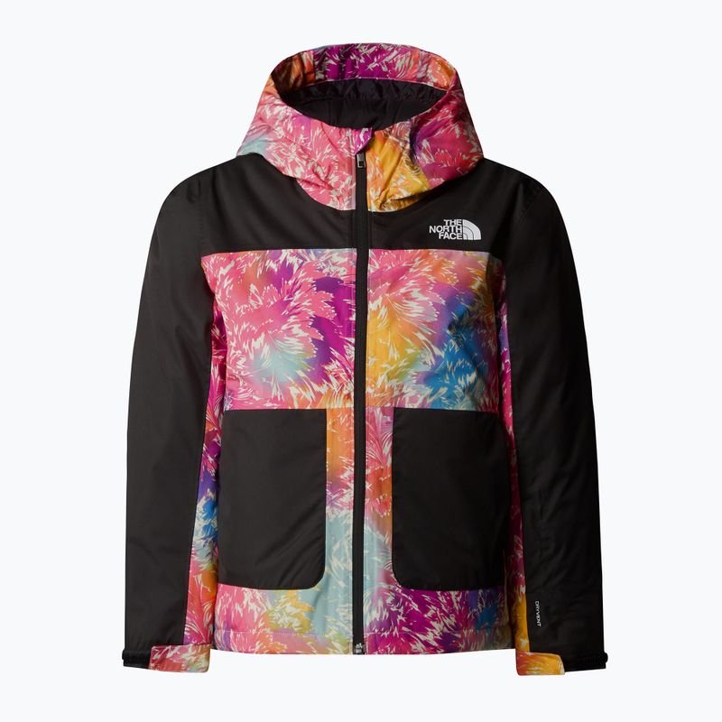 Kurtka narciarska dziecięca The North Face Freedom Insulated radiant poppy blowing wind print 5