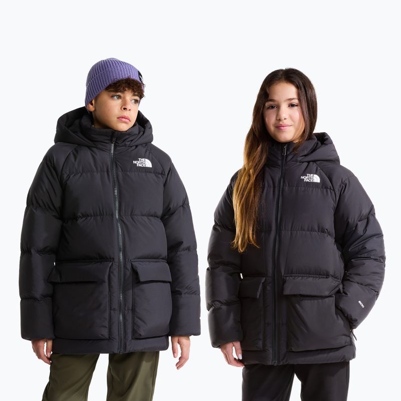 Kurtka puchowa dziecięca The North Face Teen North Down Fleece Lined Short Parka tnf black 3