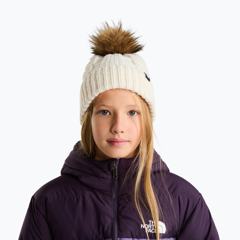 Czapka zimowa dziecięca The North Face Oh Mega Fur Pom Beanie white Dune 3