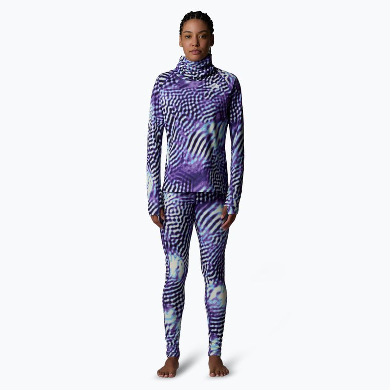 Longsleeve termoaktywny damski The North Face Baselayer Dragline peak purple the lift print 2