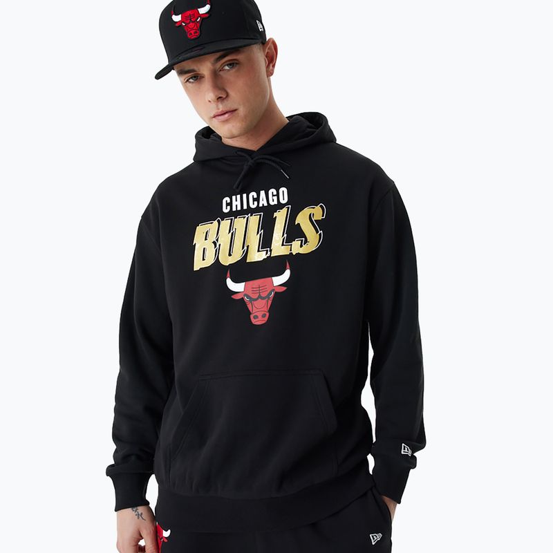 Bluza męska New Era Team Script OS Hoody Chicago Bulls black 4