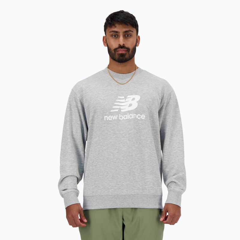 Bluza męska New Balance Stacked Logo French Terry Crew athletic grey