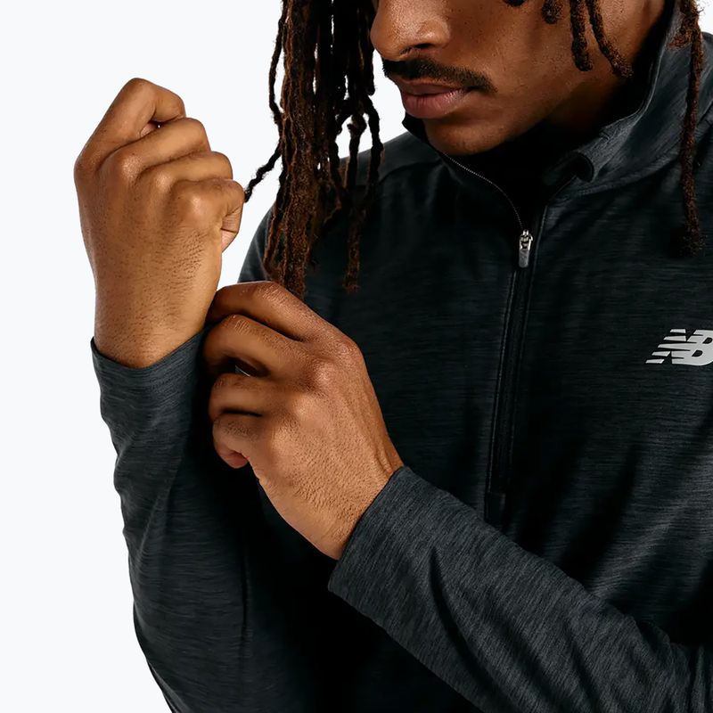Bluza do biegania męska New Balance Space Dye 1/4 Zip black heather 5