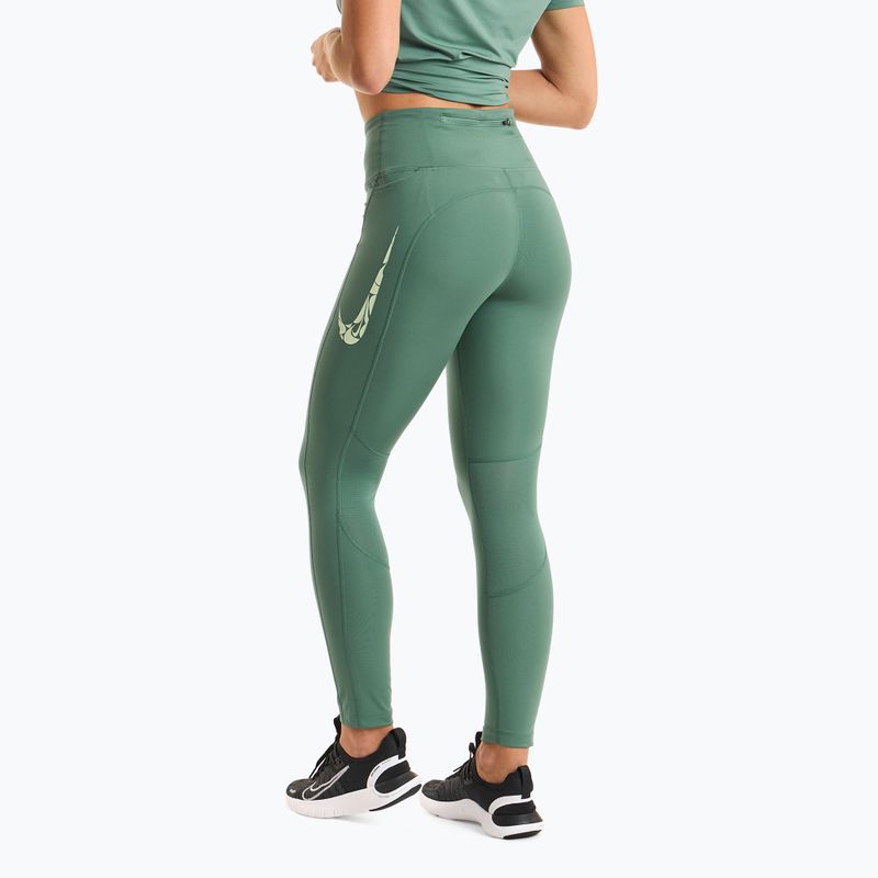 Legginsy do biegania damskie Nike Fast Mid Rise 7/8 bicoastal/vapor green 2