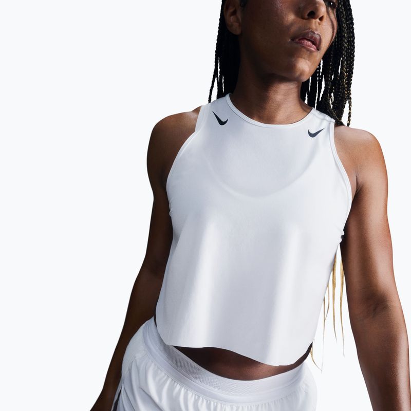Koszulka do biegania damska Nike AeroSwift Dri-Fit ADV Cropped Tank Top off white/black 3