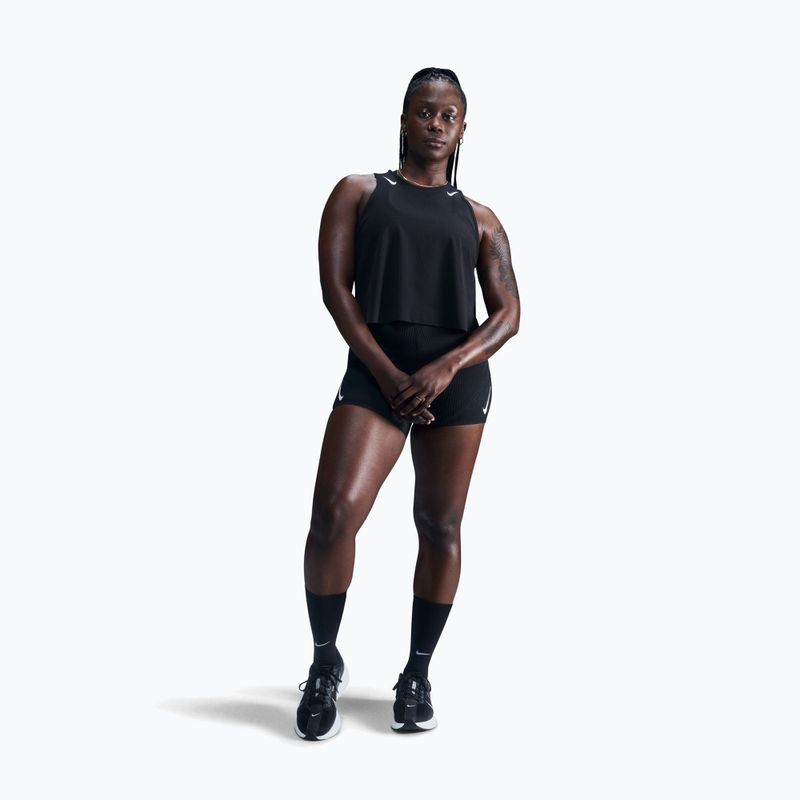 Koszulka do biegania damska Nike AeroSwift Dri-Fit ADV Cropped Tank Top black/white 2