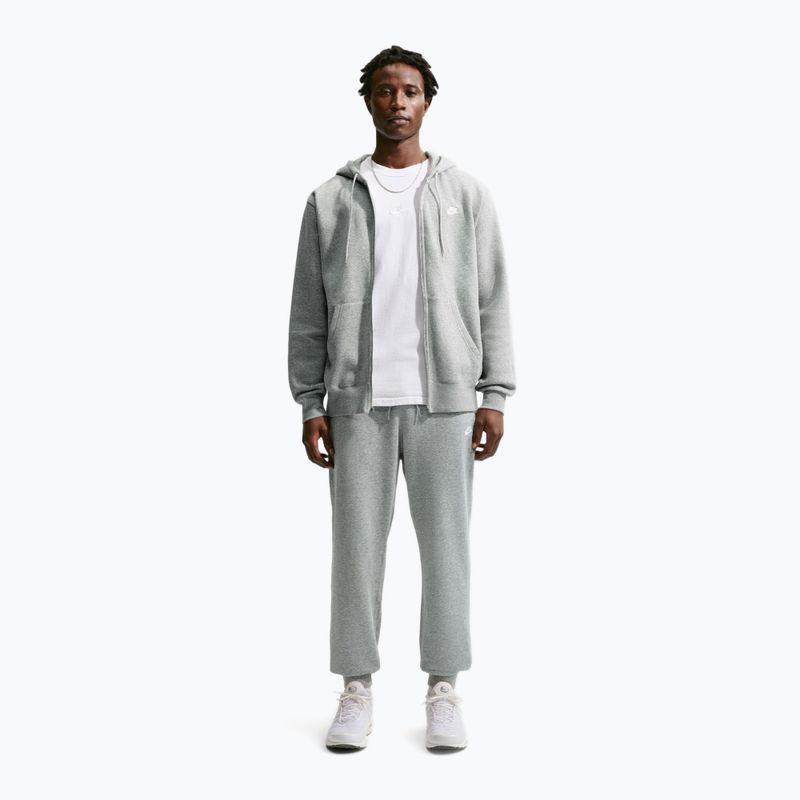 Spodnie męskie Nike Club French Terry Joggers dark grey heather/light smoke grey/white 2