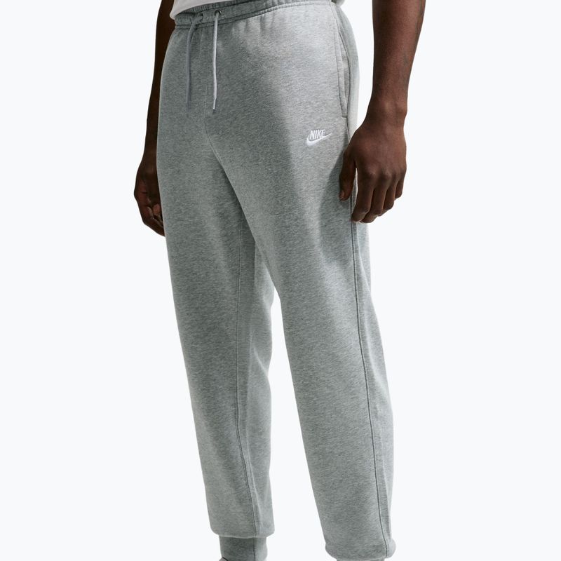 Spodnie męskie Nike Club French Terry Joggers dark grey heather/light smoke grey/white 5
