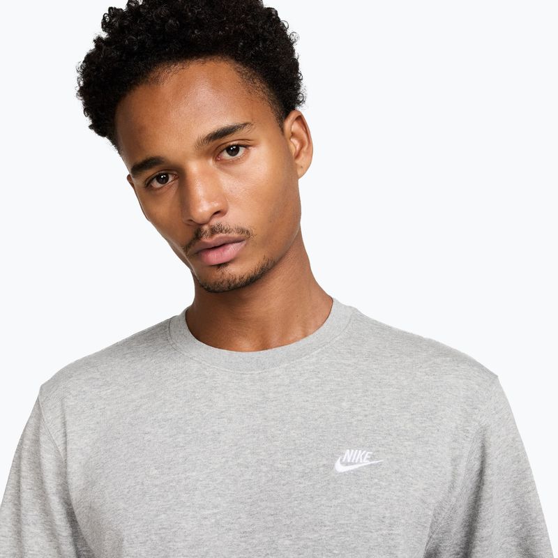Bluza męska Nike Club French Terry Crew dark grey heather/white 4
