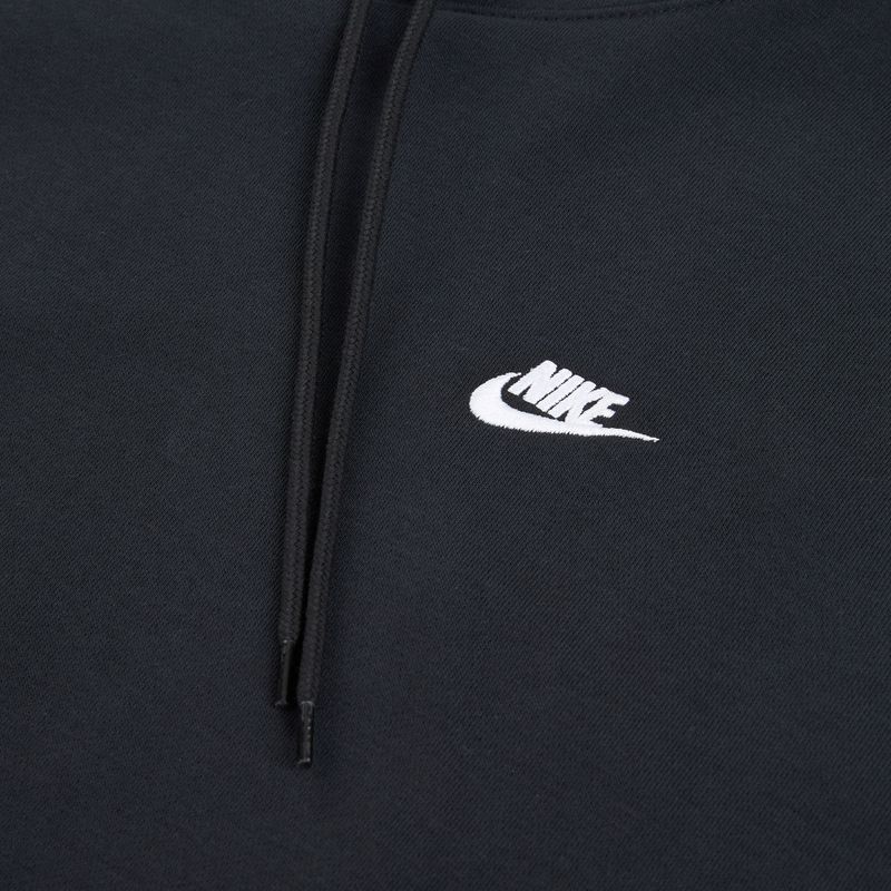 Bluza męska Nike Club French Terry Pullover Hoodie black/black/white 10
