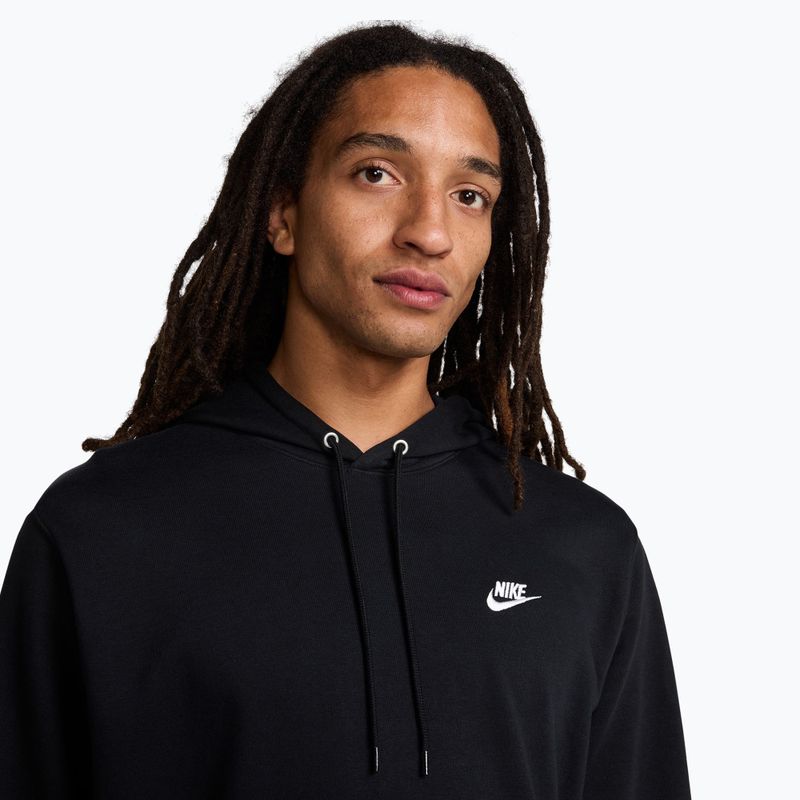 Bluza męska Nike Club French Terry Pullover Hoodie black/black/white 4