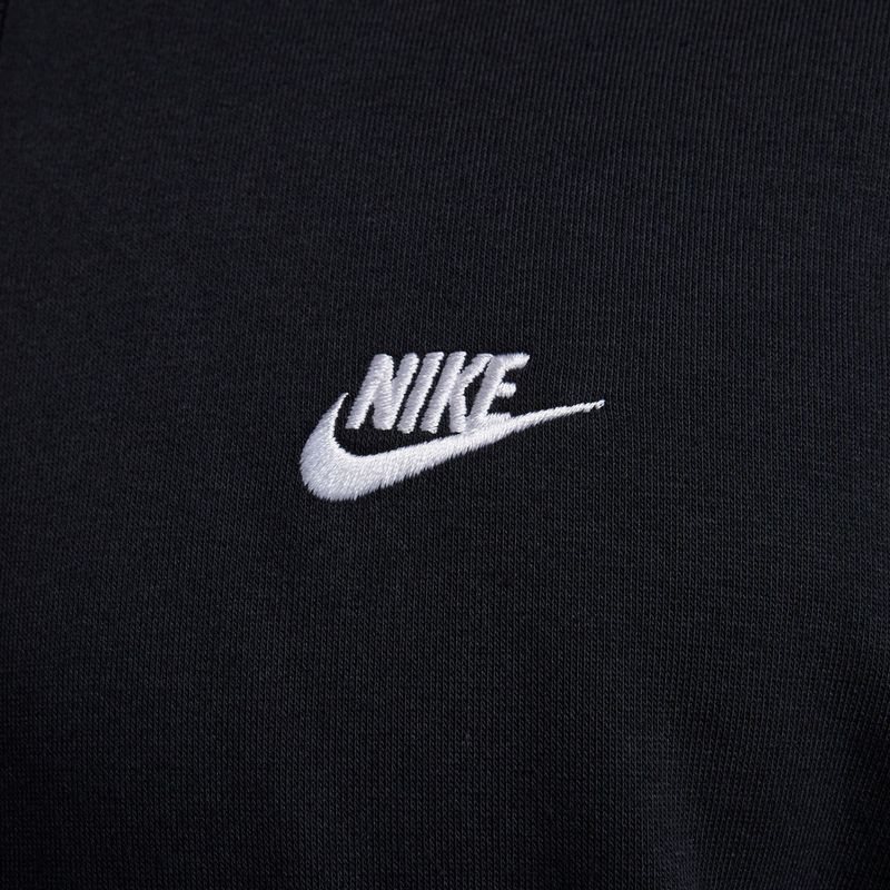 Bluza męska Nike Club French Terry Pullover Hoodie black/black/white 6