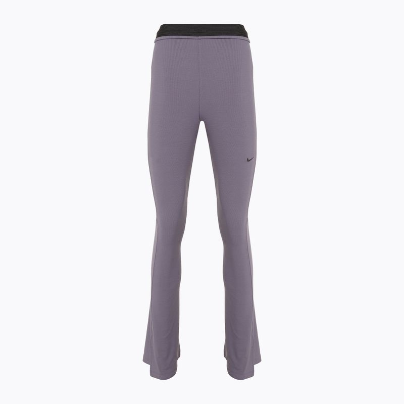 Legginsy damskie Nike Sportswear Chill Knit Mini-Rib Flared daybreak/black