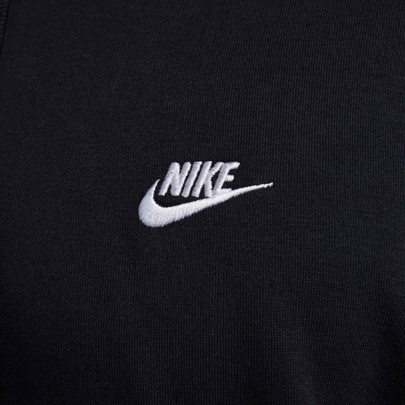 Bluza męska Nike Club French Terry Pullover Hoodie black/black/white 7
