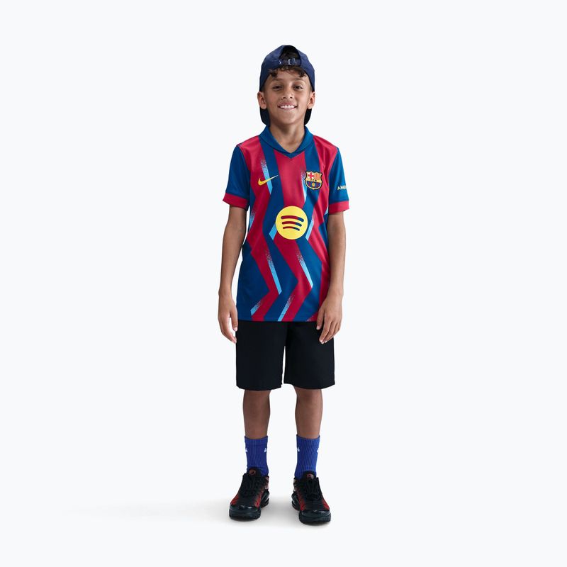 Koszulka piłkarska dziecięca Nike FC Barcelona 2025/26 Stadium Fourth gym blue/gym blue/salsa red/opti yellow 2