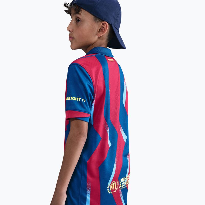 Koszulka piłkarska dziecięca Nike FC Barcelona 2025/26 Stadium Fourth gym blue/gym blue/salsa red/opti yellow 4