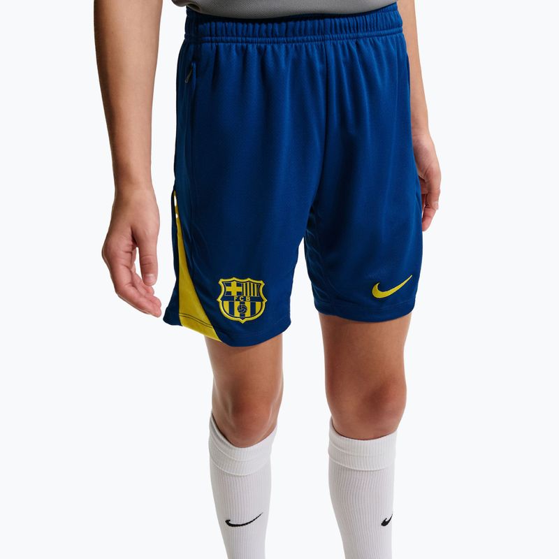 Spodenki piłkarskie dziecięce Nike FC Barcelona Strike SE Jr gym blue/opti yellow/opti yellow 7