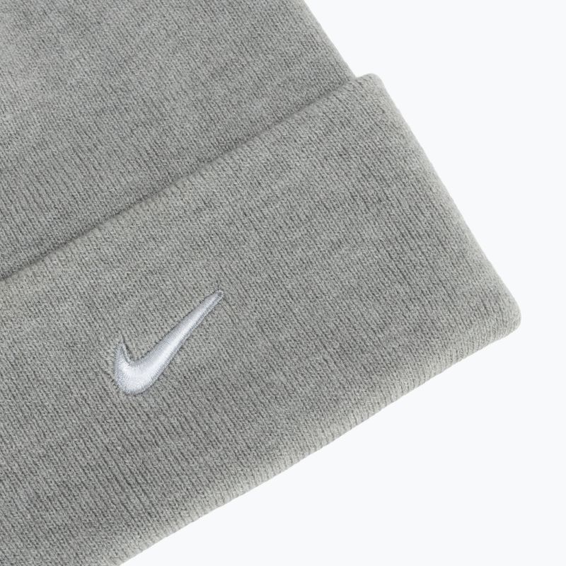 Czapka zimowa Nike Peak Swoosh Beanie dark grey heather/white 3