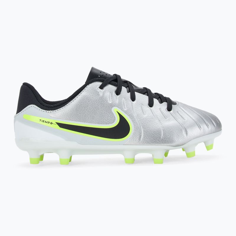 Buty piłkarskie dziecięce Nike Tiempo Legend 10 Academy FG/MG metallic silver/volt/black 2