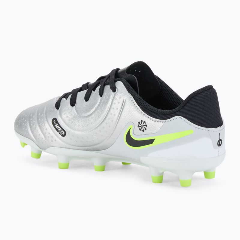 Buty piłkarskie dziecięce Nike Tiempo Legend 10 Academy FG/MG metallic silver/volt/black 3