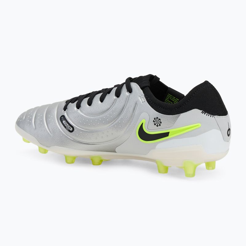 Buty piłkarskie męskie Nike Legend 10 Pro Ag-Pro metallic silver/ volt/ black 3