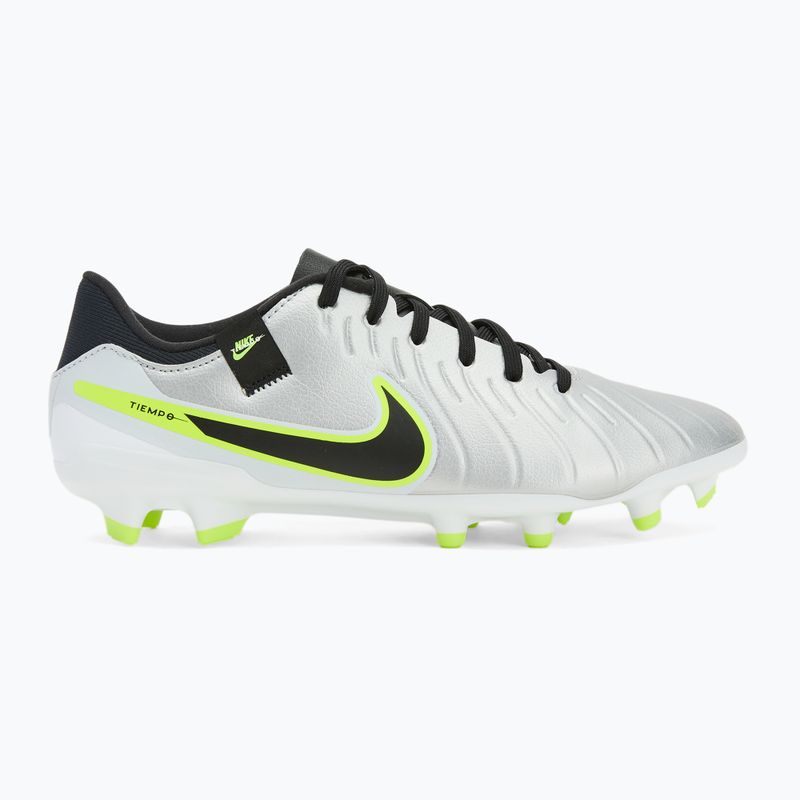 Buty piłkarskie męskie Nike Tiempo Legend 10 Academy FG/MG metallic silver/volt/black 3