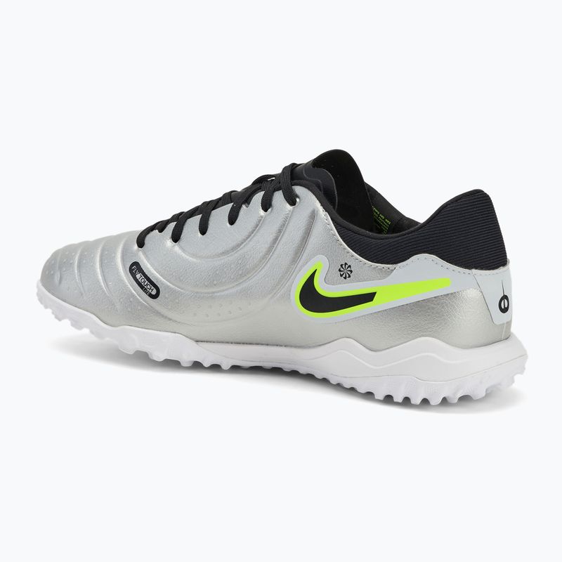 Buty piłkarskie męskie Nike Tiempo Legend 10 Academy TF metallic silver/volt/black 3