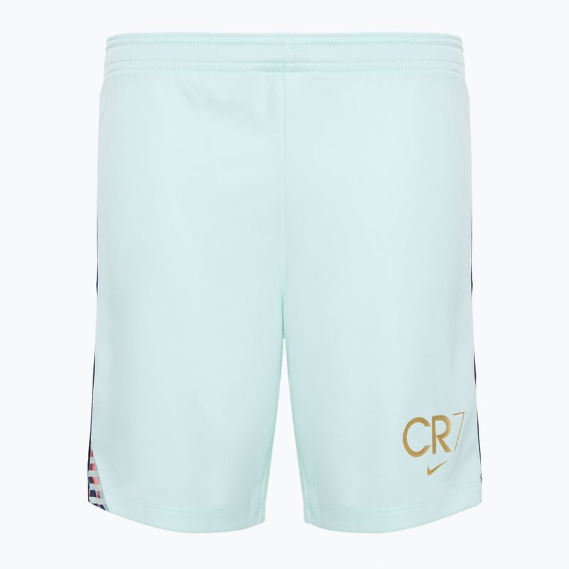 Spodenki piłkarskie dziecięce Nike CR7 Academy Dri-FIT barely green/ blue void/ metallic gold