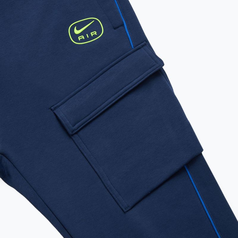 Spodnie męskie Nike Air Fleece Cargo midnight navy/ volt 3