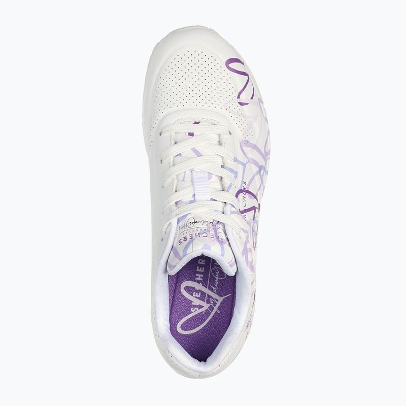 Buty damskie SKECHERS JGoldcrown Uno Spread The Love white/light purple 4