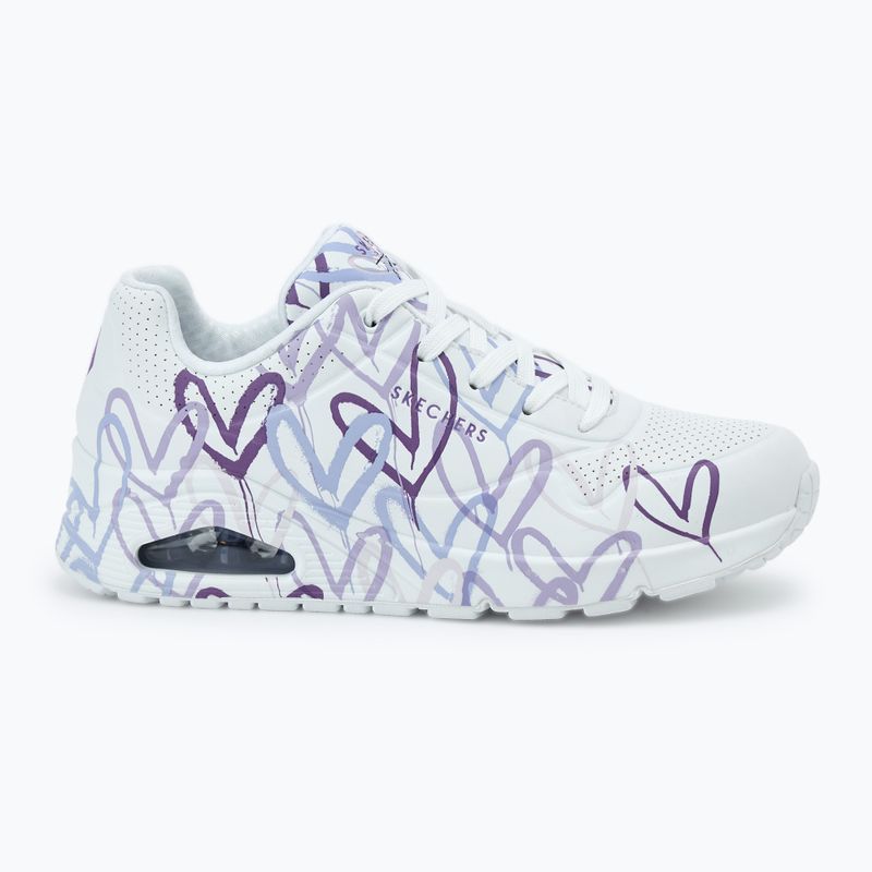 Buty damskie SKECHERS JGoldcrown Uno Spread The Love white/light purple 2