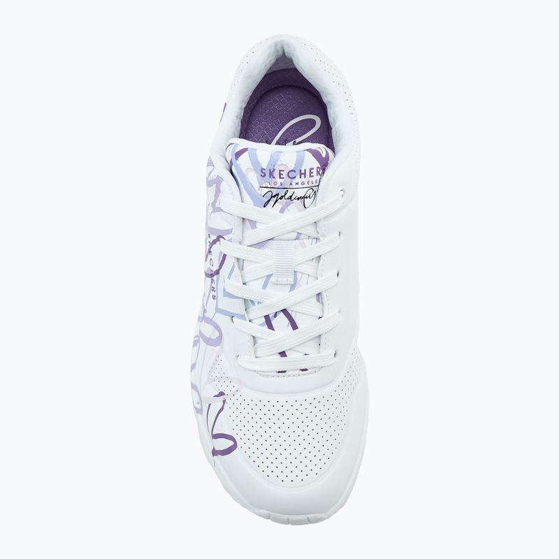 Buty damskie SKECHERS JGoldcrown Uno Spread The Love white/light purple 5