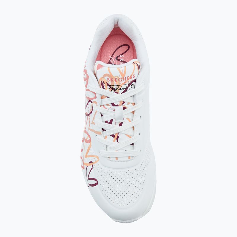 Buty damskie SKECHERS JGoldcrown Uno Spread The Love white/coral 5