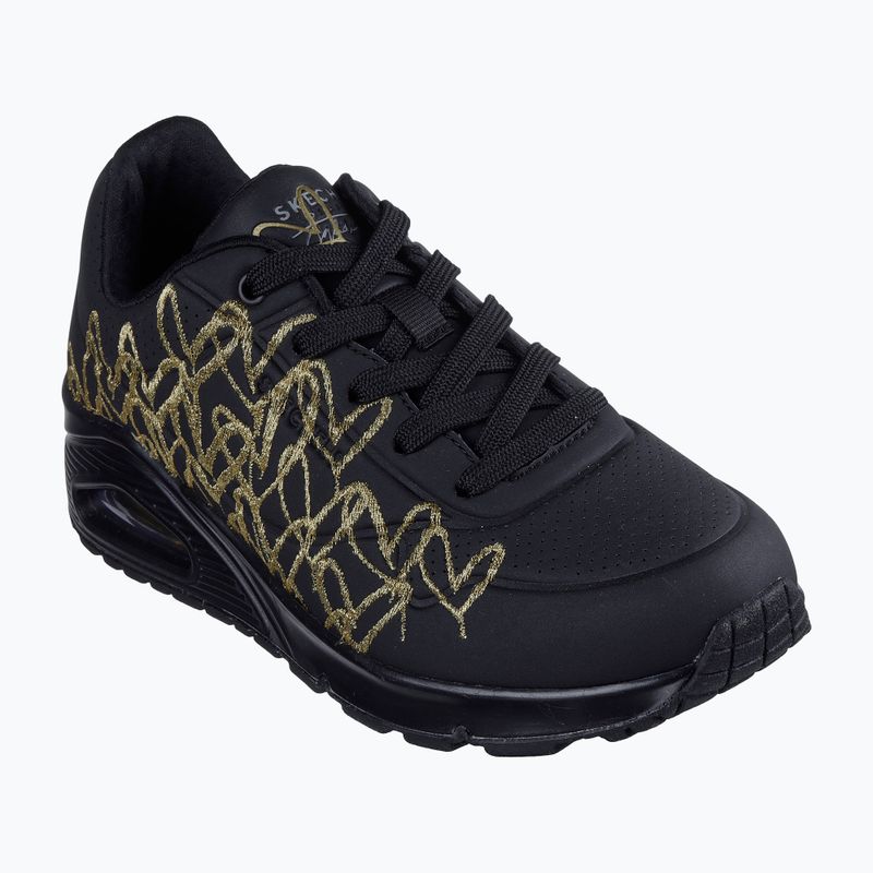 Buty damskie SKECHERS JGoldcrown Uno Golden Heart black/multicolor metallic 8