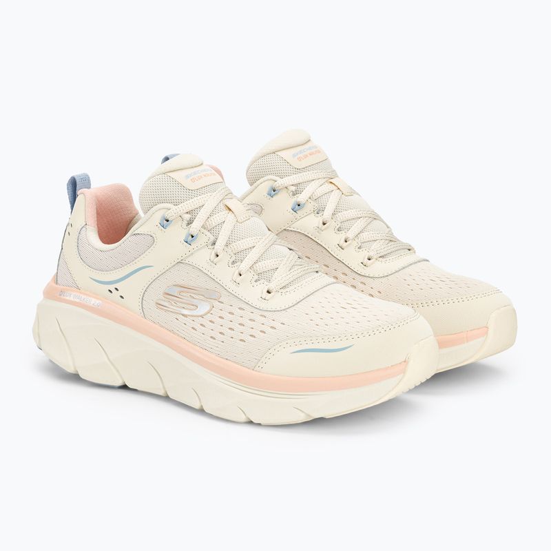 Buty damskie SKECHERS D'Lux Walker 2.0 Daisy Doll beige/mesh/pink/blue 4