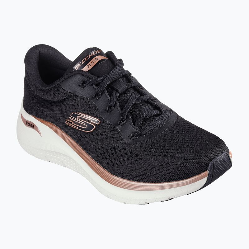 Buty damskie SKECHERS Arch Fit 2.0 Glow The Distance black/rose gold