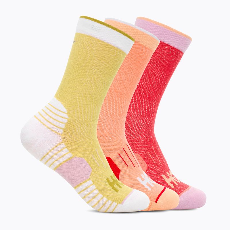 Skarpety HOKA Crew Run Sock 3 pary cerise/papaya/aura