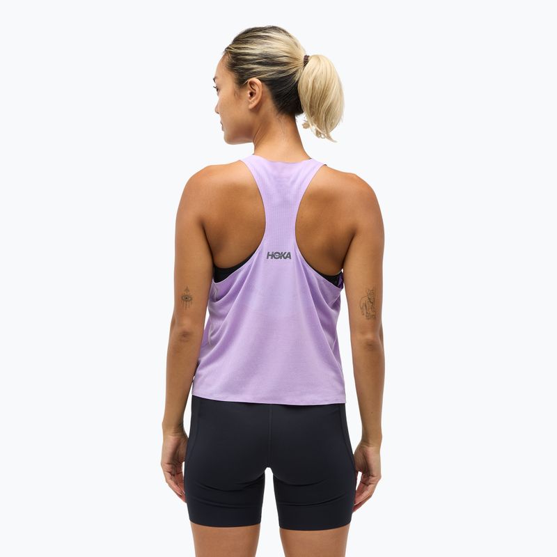 Koszulka do biegania damska HOKA Race Day Singlet aster flower 3