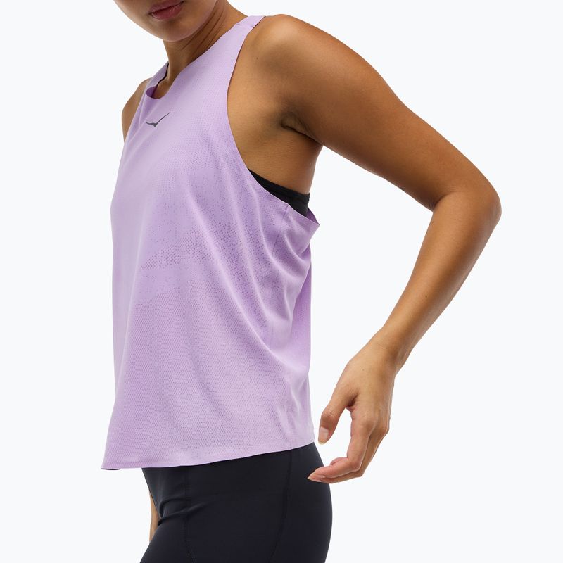 Koszulka do biegania damska HOKA Race Day Singlet aster flower 6