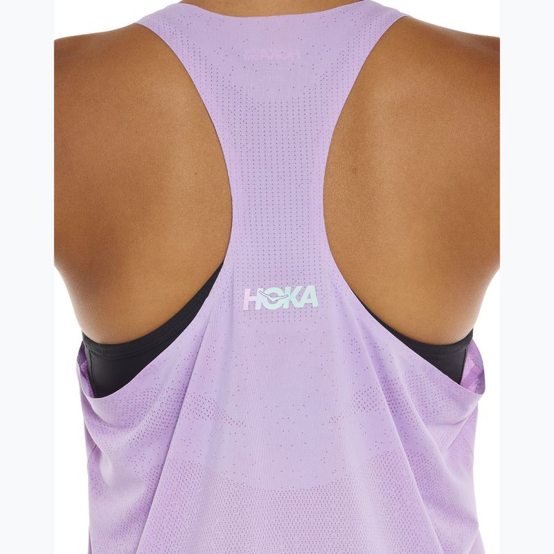 Koszulka do biegania damska HOKA Race Day Singlet aster flower 8