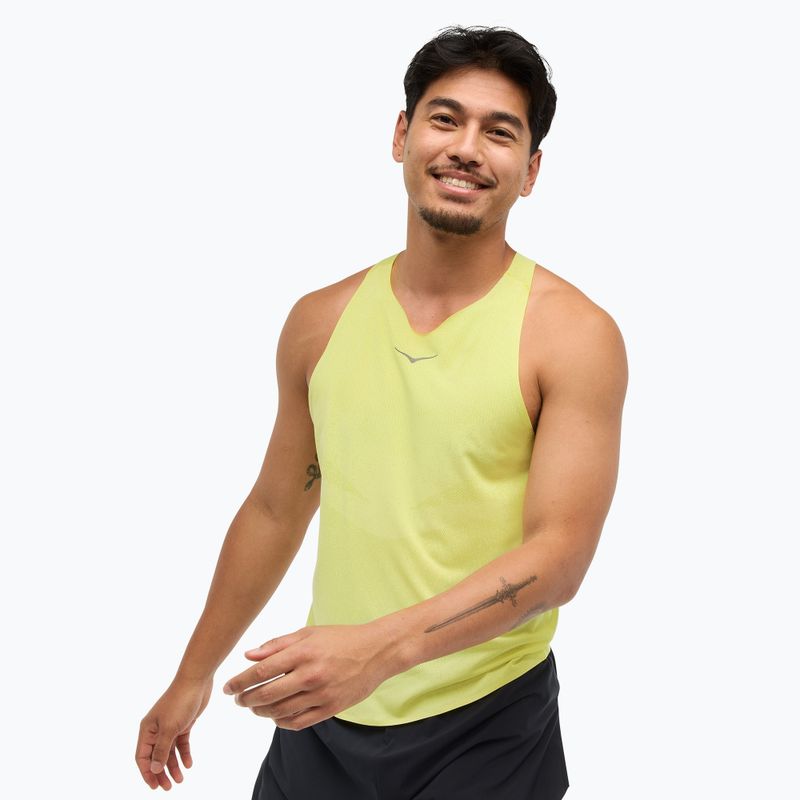 Koszulka do biegania męska HOKA Race Singlet hoka citrus 4