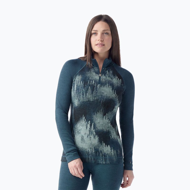 Bluza termoaktywna damska Smartwool Classic Thermal Merino Base Layer 1/4 Zip Boxed twilight foggy pines