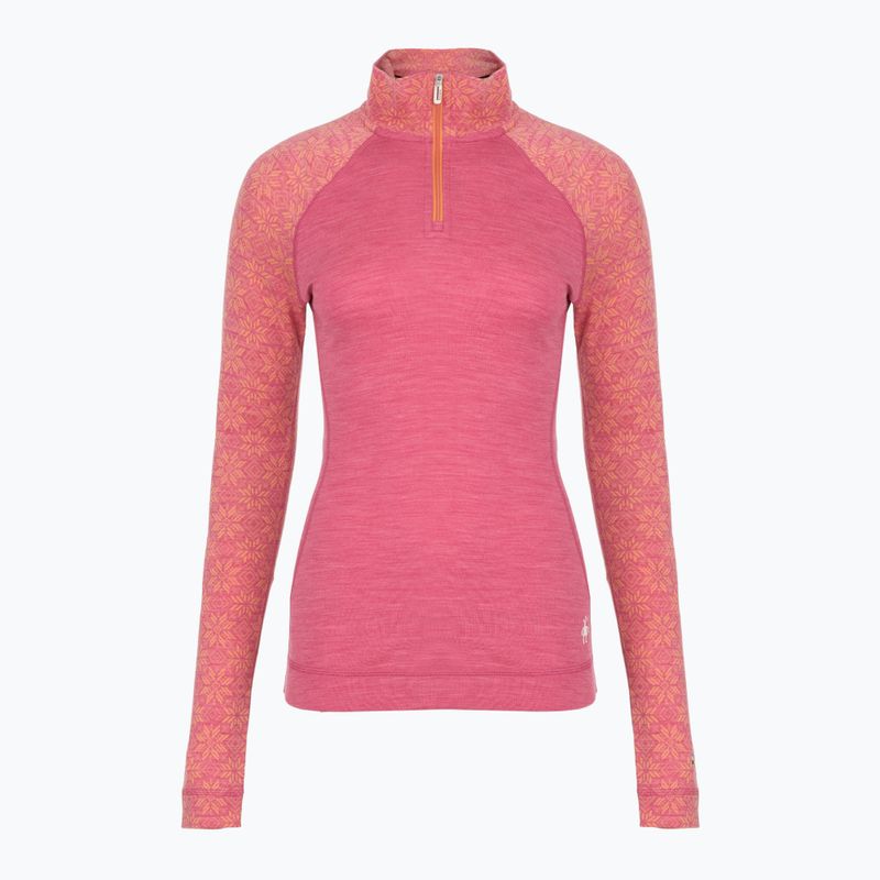 Bluza termoaktywna damska Smartwool Classic Thermal Merino Base Layer 1/4 Zip Boxed garden pink digi snow 3