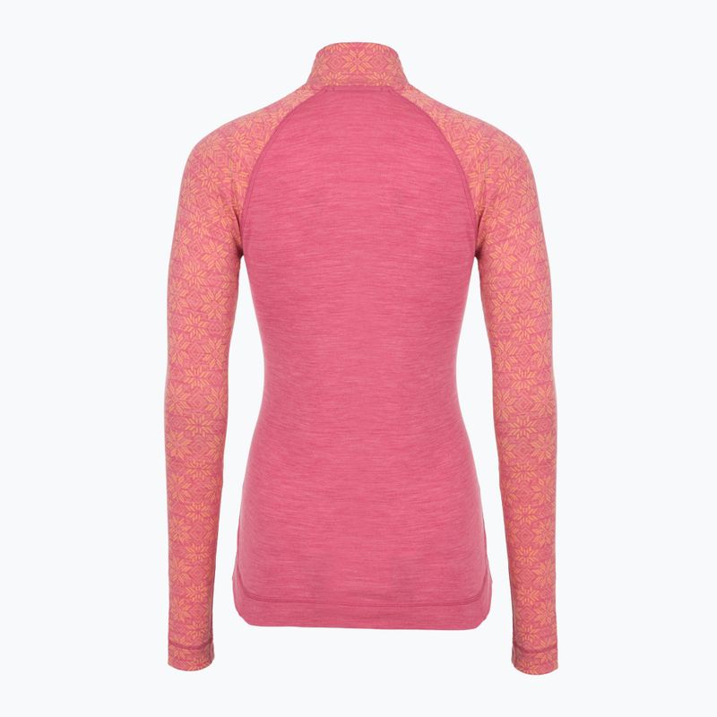 Bluza termoaktywna damska Smartwool Classic Thermal Merino Base Layer 1/4 Zip Boxed garden pink digi snow 4